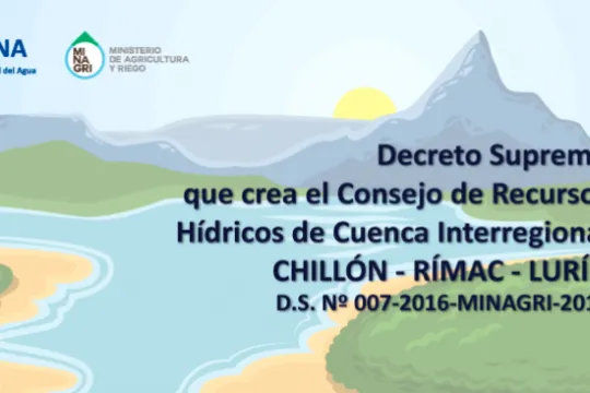 Crean Consejo de Recursos Hídricos de Cuenca Interregional Chillón - Rímac – Lurín